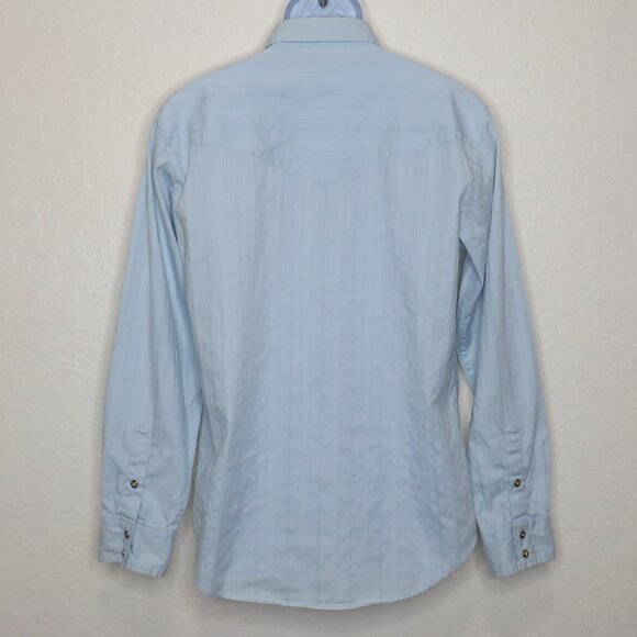 Guess* Men's Long Sleeve Snap Down Curved Hem Pocket Vintage Dress Shirt~ Medium - Picture 2 of 13